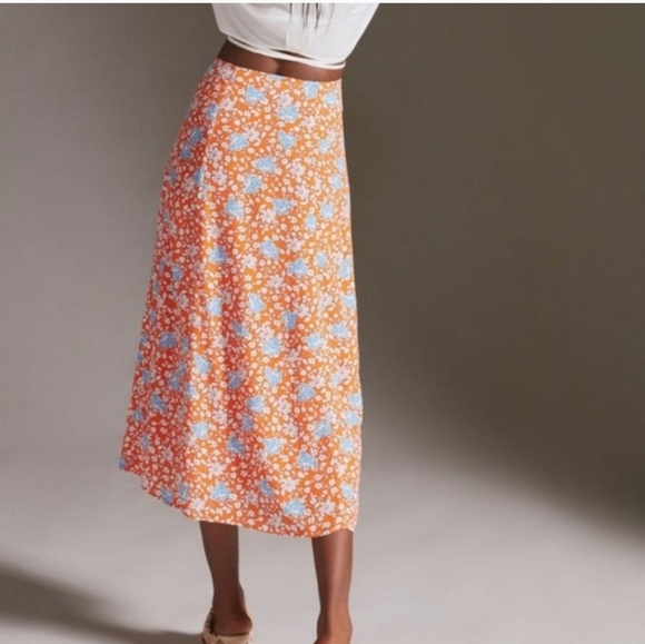 Anthropologie Maeve The Lille Side-Slit Midi Skirt size 14 - Picture 2 of 10